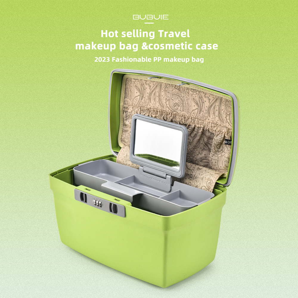 时尚设计PP旅行12/14英寸女士化妆包 廉价化妆箱 便携式防水化妆盒