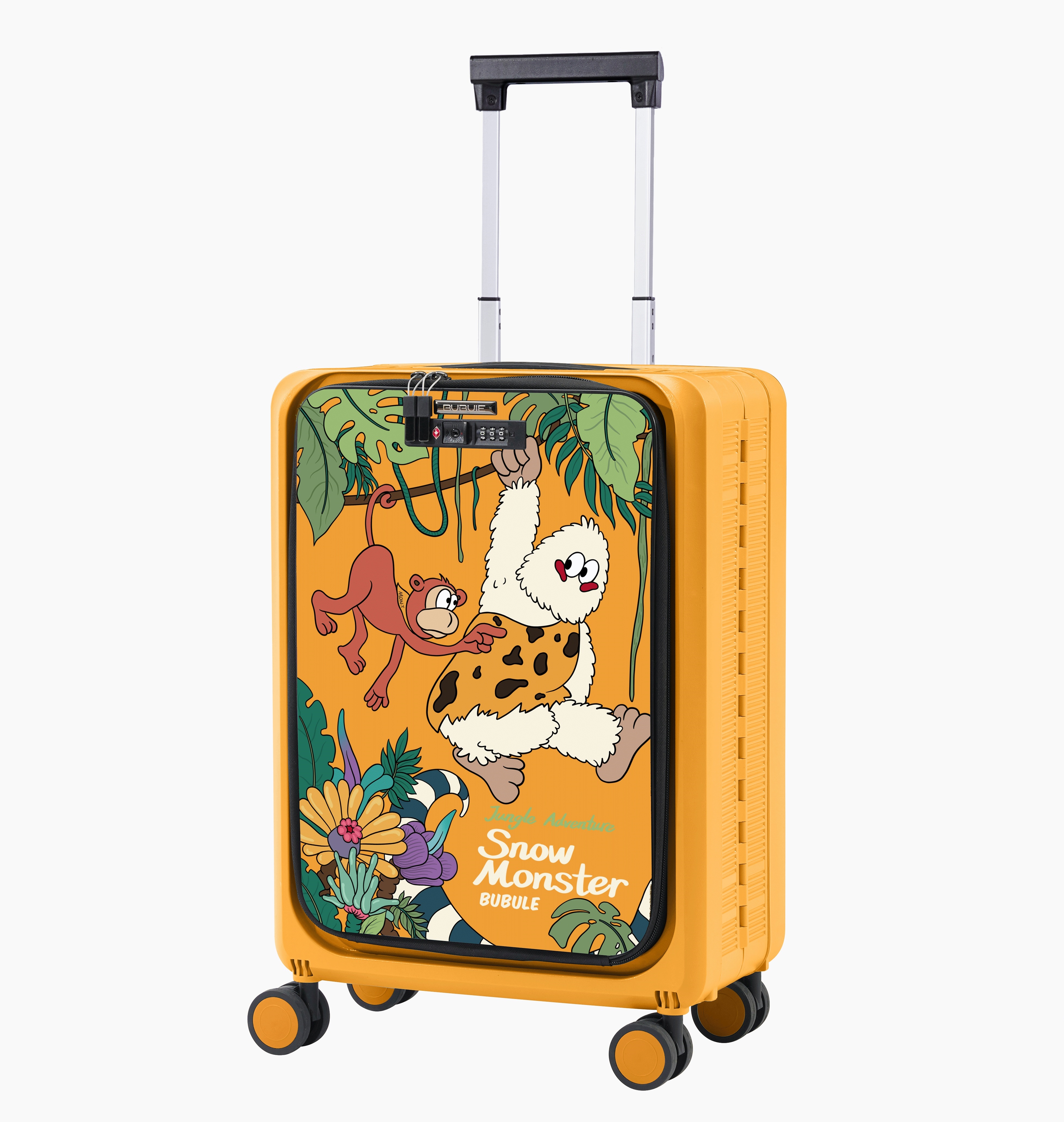 PP定制18英寸前开式可折叠行李箱，节省空间，适合旅行携带，便携式滚动行李箱